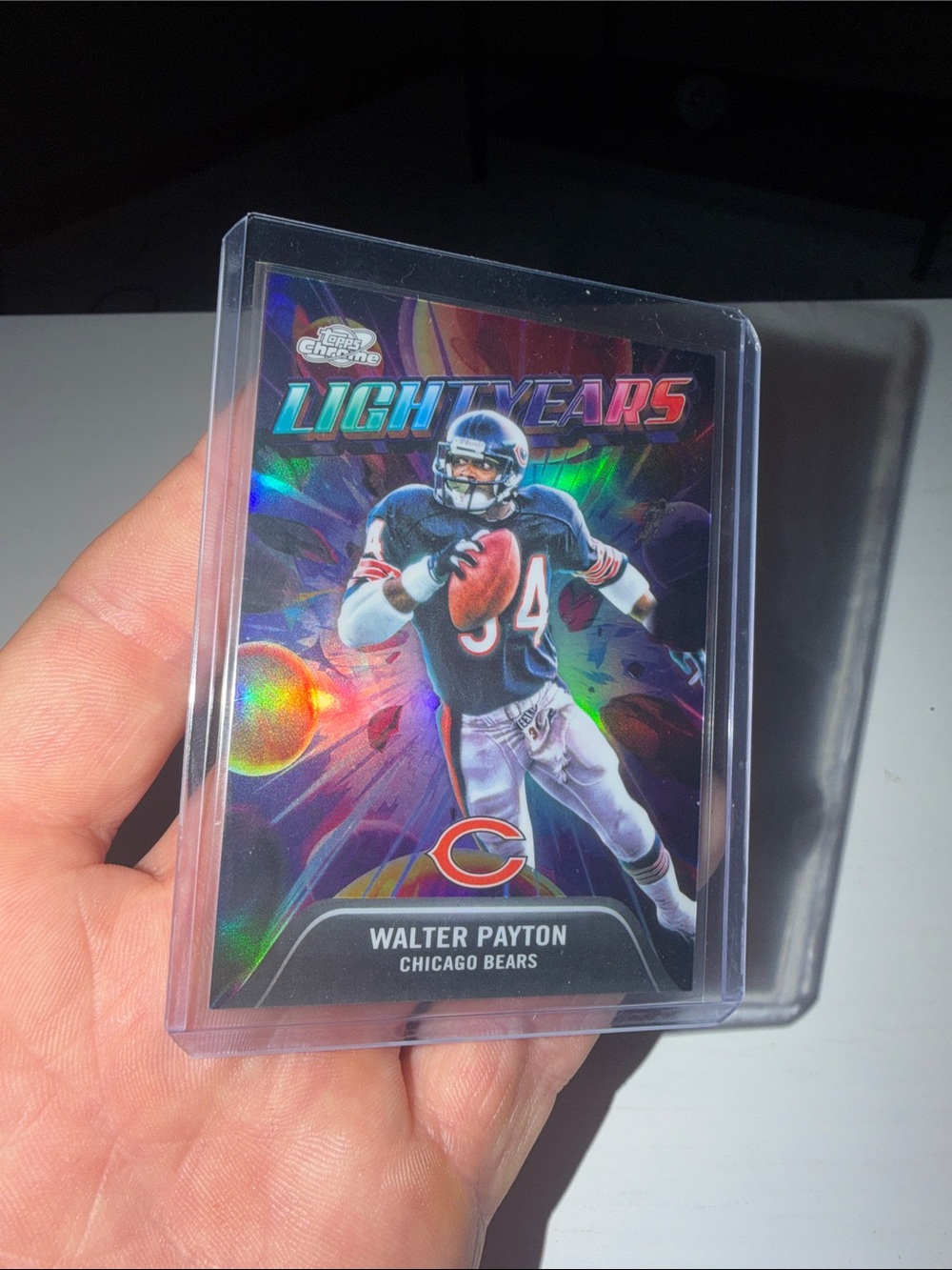 Topps Light Years Walter Payton Card - Black, Blue, Red